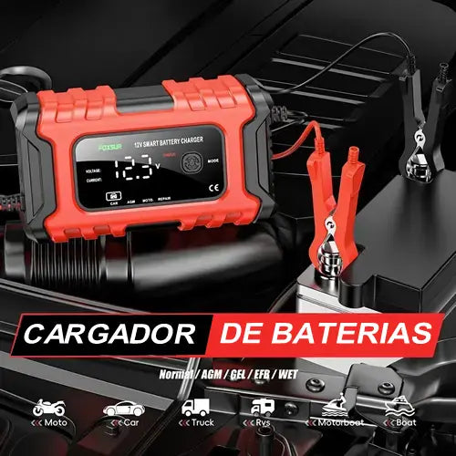 Cargador Bateria Carro Moto 12v Pantalla